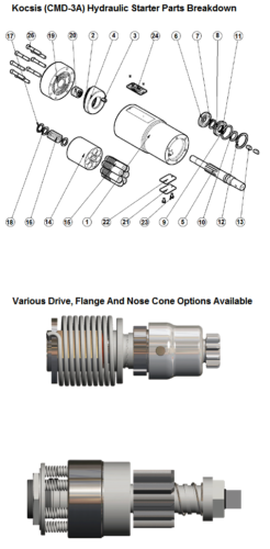 kocsis-d-series-cmd-3a-hydraulic-starter-parts-breakdown 1